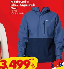 COLUMBİA HİKEBOUND II ERKEK YAĞMURLUK MAVİ fiyat ve kampanya bilgisi